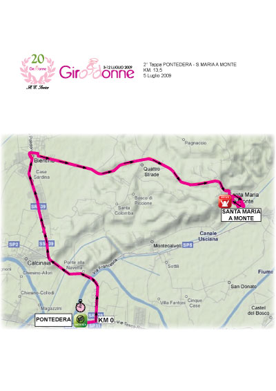 Streckenverlauf Giro d`Italia Internazionale Femminile 2009 - Etappe 2